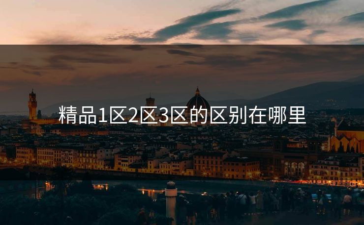 精品1区2区3区的区别在哪里