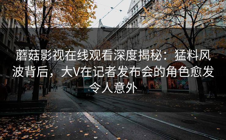蘑菇影视在线观看深度揭秘：猛料风波背后，大V在记者发布会的角色愈发令人意外