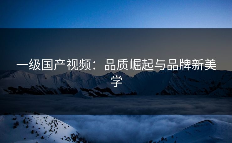 一级国产视频：品质崛起与品牌新美学